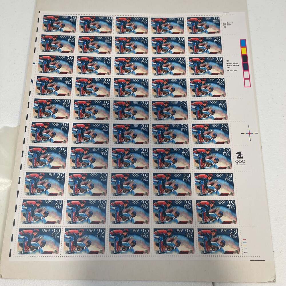 1992 Olympic Baseball 29 Cent‎ Stamps Full Mint Sheet of 50 Scott #2619
